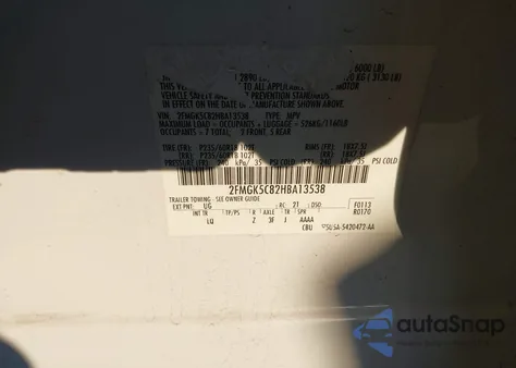 2017 Ford Flex Sel from USA, damaged, VIN 2FMGK5C82HBA13538